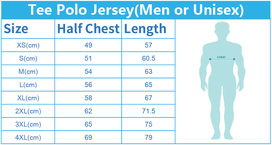 Tee Polo Jersey(Men or Unisex)