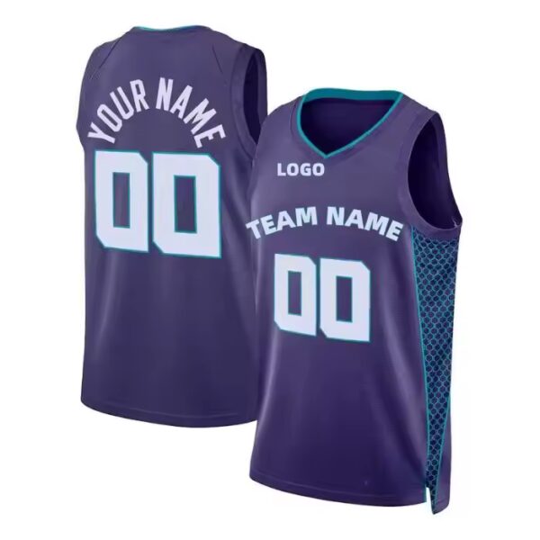 Personalization US Team All Style Cheap Blue Purple Stripe Style Custom Sublimation Basketball Jersey