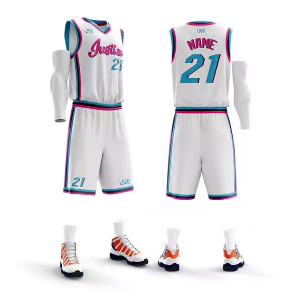 Quick Drying Double Side Reversible Basketball Jersey Uniform Custom Sportswear Sleeveless Men Basketball Jersey