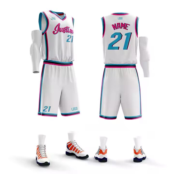 Quick Drying Double Side Reversible Basketball Jersey Uniform Custom Sportswear Sleeveless Men Basketball Jersey