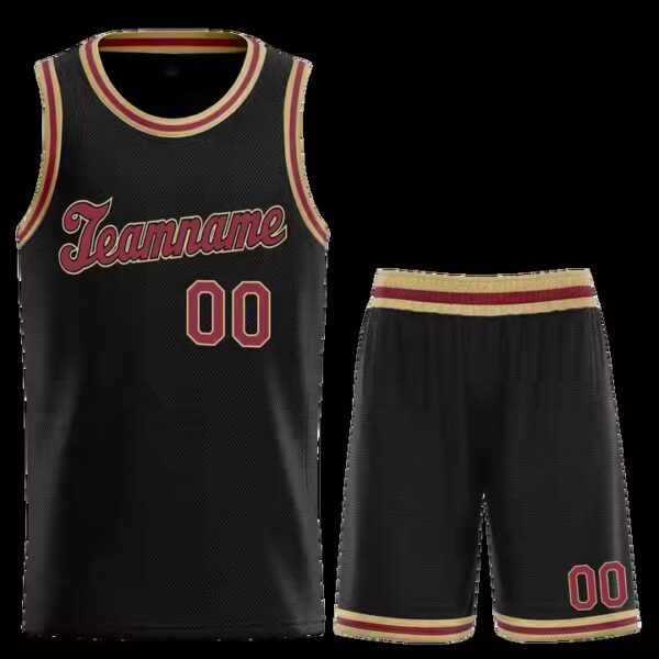 USA Size Black Embroidery Logo Name Sublimation Custom Unisex Basketball Jersey