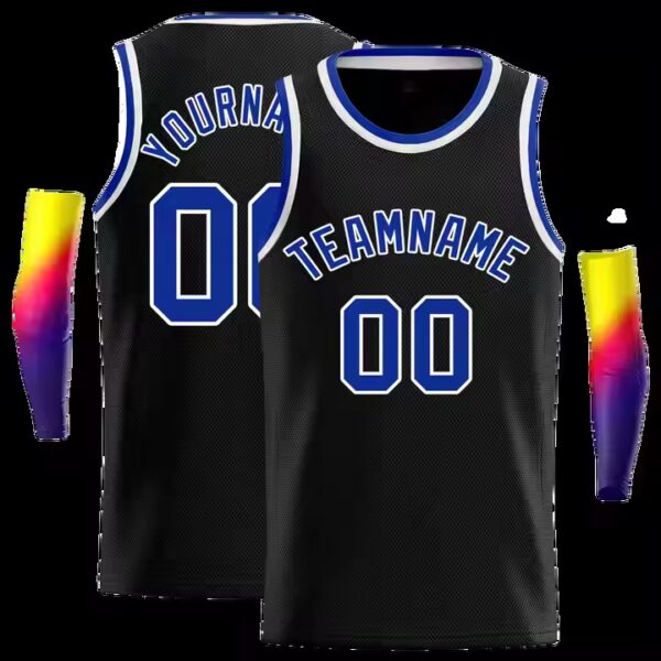 USA Size Black Embroidery Logo Name Sublimation Custom Unisex Basketball Jersey