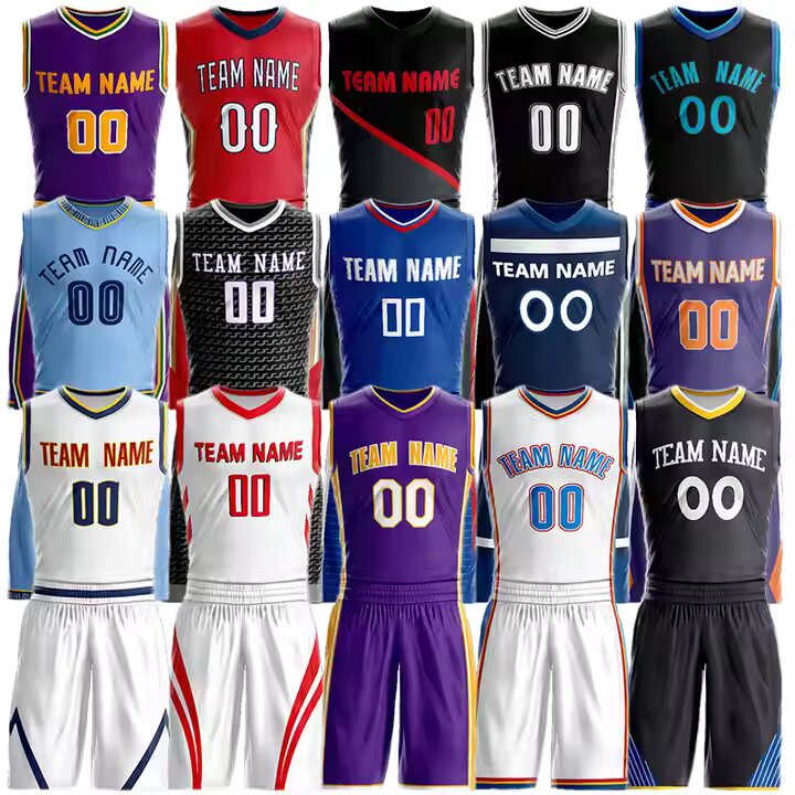 Personalized Print Name Number Sportswear Performance Breathable Professional Basketball Jersey Sets for Adults