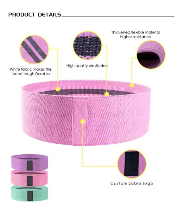 Top Selling Anti-slip Elastic Fitness Workout Fabric Resistance Bands for Women Squat Glute Hip Training