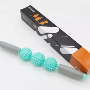 Amazon Hot Sale High Quality 3 Spiky Balls PVC Yoga Muscle Therapy Massage Roller Stick for Body Relax