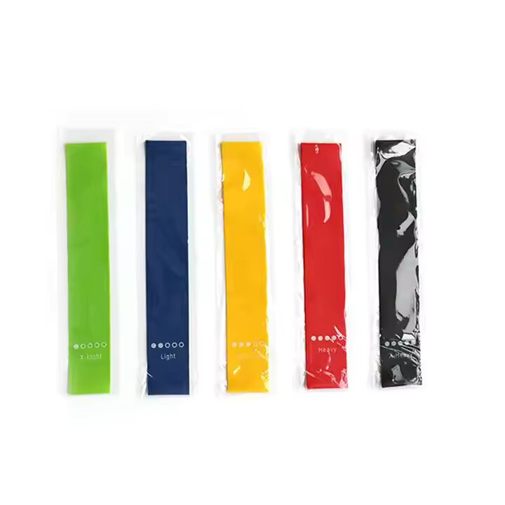 High Quality Durable 5 Level Latex Mini Resistance Loop Exercise Band Set for Yoga Gym Exercise