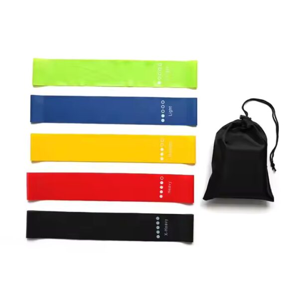 High Quality Durable 5 Level Latex Mini Resistance Loop Exercise Band Set for Yoga Gym Exercise