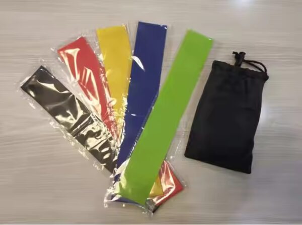 High Quality Durable 5 Level Latex Mini Resistance Loop Exercise Band Set for Yoga Gym Exercise
