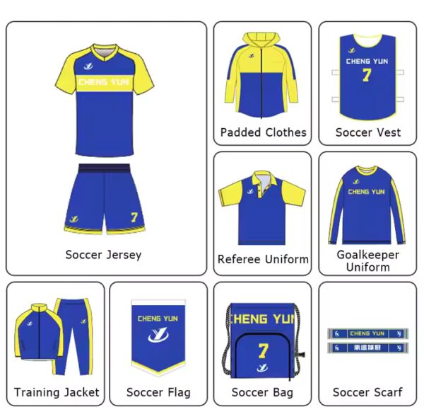Custom Summer Sports Jersey for Men Breathable Polyester V-Neck Full Soccer Uniform Set OEM Summer Football Kits for Adults