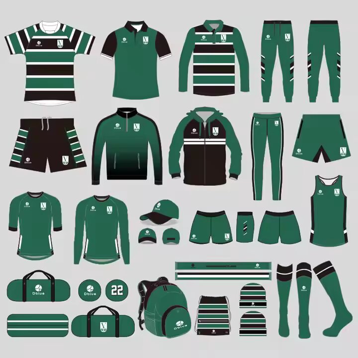 High Quality Custom Stripe Pattern Rugby Uniform Sublimation Rugby Jersey Sets