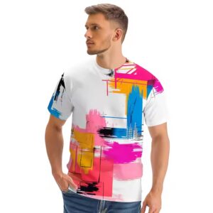 High Quality 100% Polyester Jersey Fabric Custom Digital Printing Short Sleeve O-neck Men's T-shirts