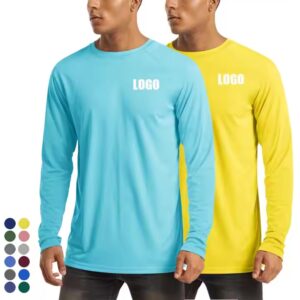 Rash Guard Men's UPF 50+ Long Sleeve Polyester t Shirt Quick Dry Fishing Sun Protection Shirt Sports Running Pullover Tops