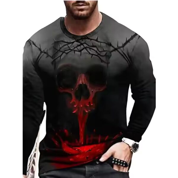 High Quality Long T-Shirt Polyester Fabric Round Neck T Shirt Sport Men's Long Sleeve T Shirt