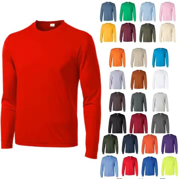Long Sleeve Men's t Shirt 100 Polyester Soft Touch Clothing Men Boys Full Sleeve t Shirt Casual Wear Man Clothes Gym Shirt