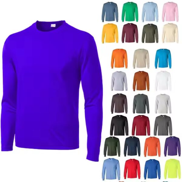 Long Sleeve Men's t Shirt 100 Polyester Soft Touch Clothing Men Boys Full Sleeve t Shirt Casual Wear Man Clothes Gym Shirt - Image 4