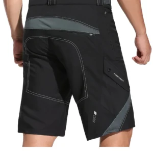 Breathable Polyester Men's Cycling Shorts | Black, Machine Washable with Zipper Pockets for Summer Sports & Outdoor Activities, Biker Shorts