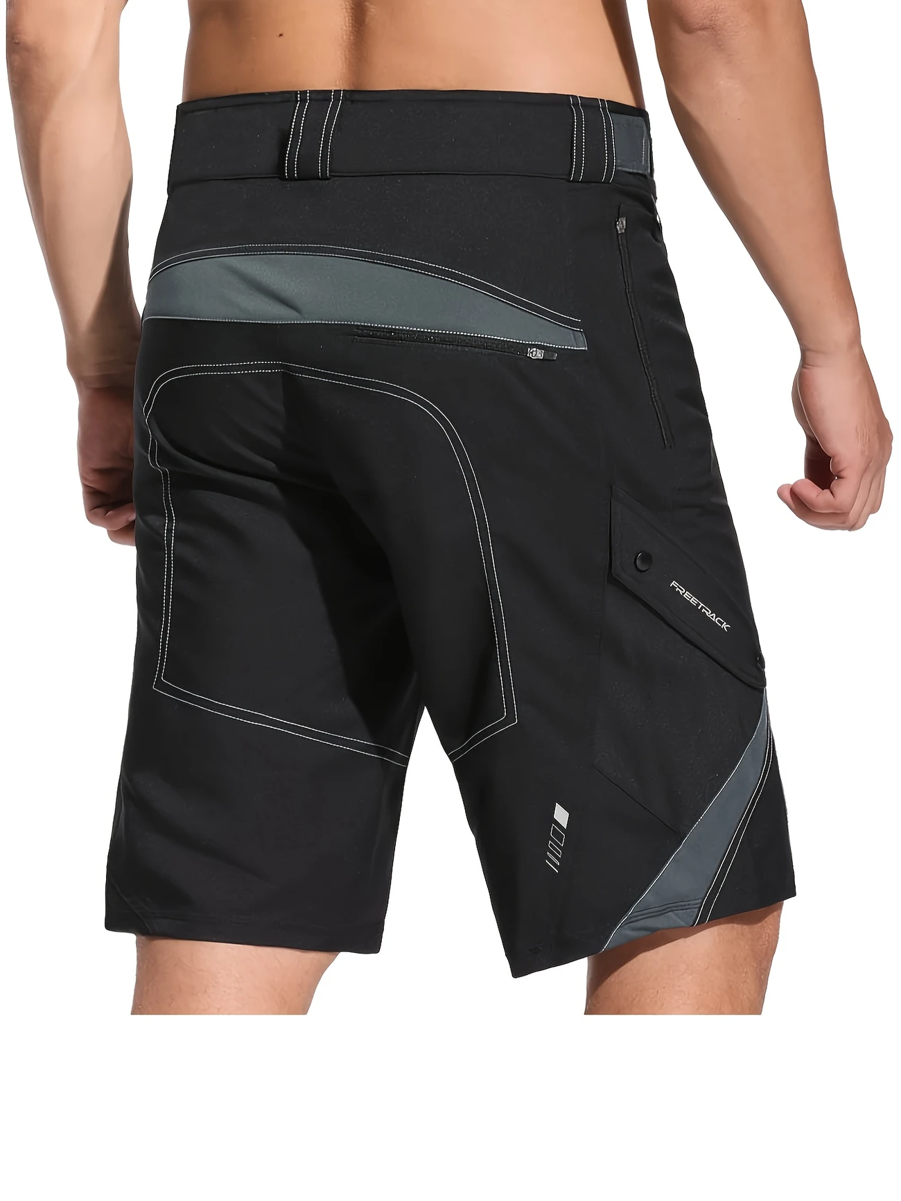 Breathable Polyester Men's Cycling Shorts | Black, Machine Washable with Zipper Pockets for Summer Sports & Outdoor Activities, Biker Shorts