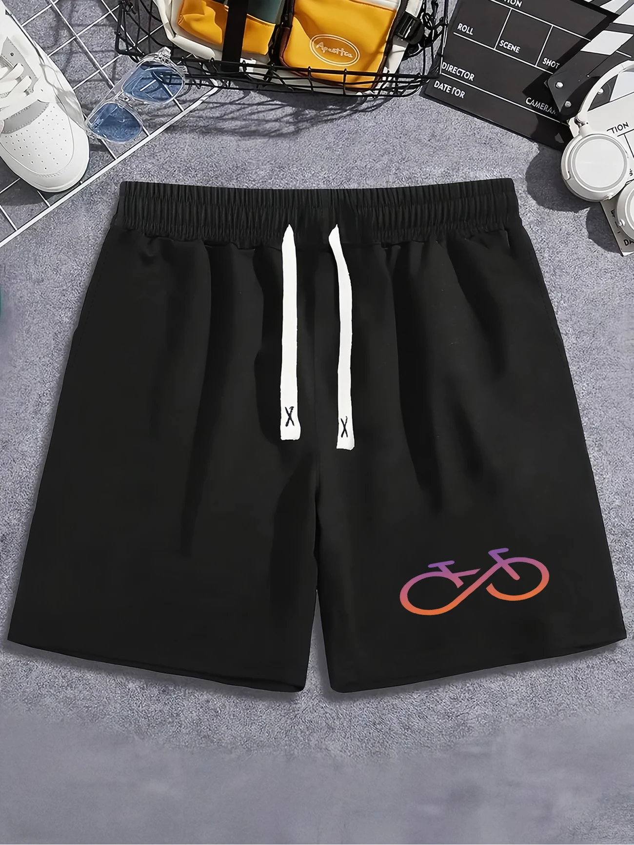 Men'S Stylish Cycling Shorts with Pockets - Comfortable, Adjustable Drawstring, Side Pockets, Casual Athletic Wear for Gym, Sports & Casual Attire, Cycling Accessories