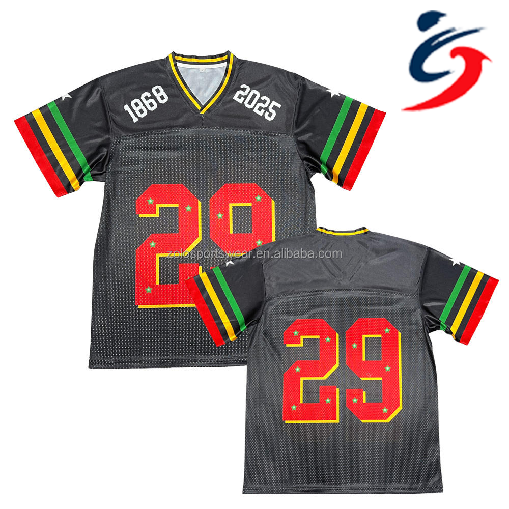 Customized Breathable Mesh Training Professional Manufacturer Lacrosse Green American Football Uniforms Jerseys for Men