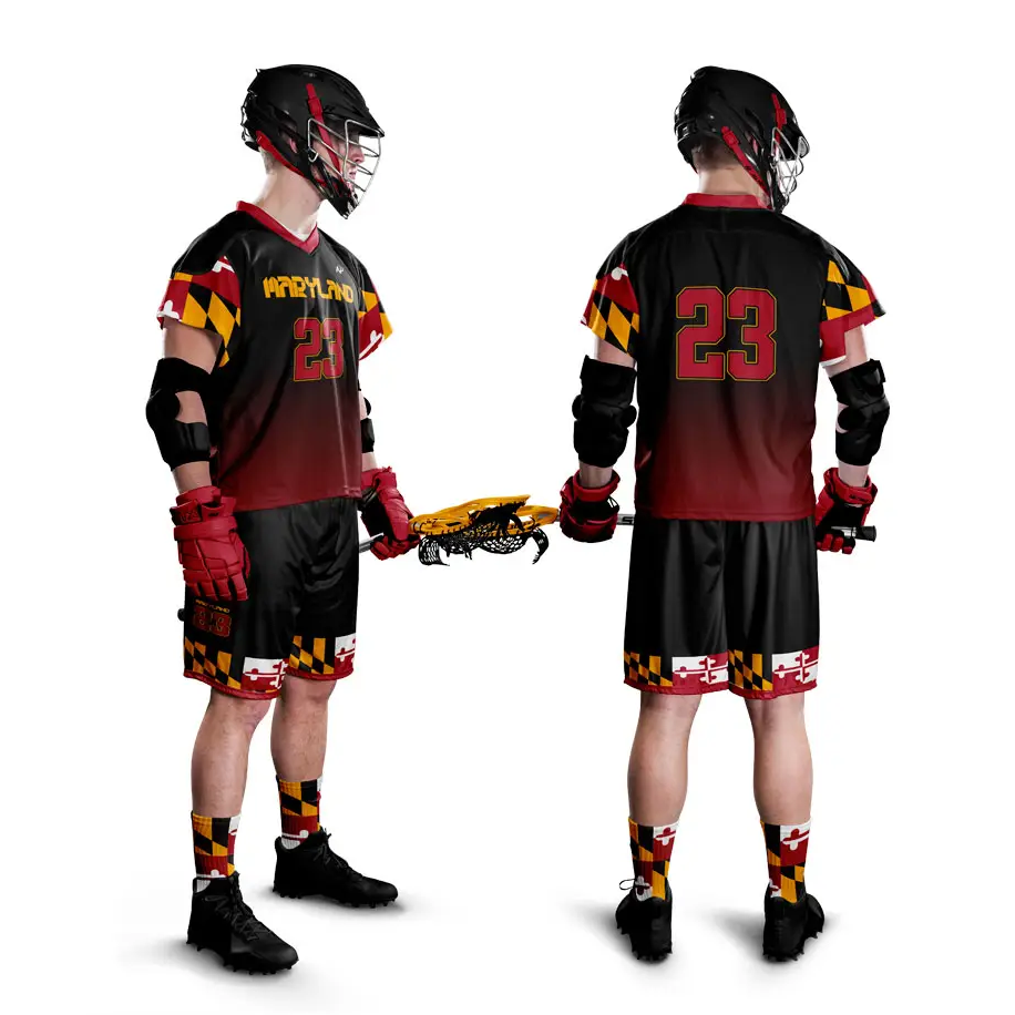 Lacrosse Practice Jerseys Shorts 100% Polyester Durable Sublimation Customized Name Design Uniforms Sets