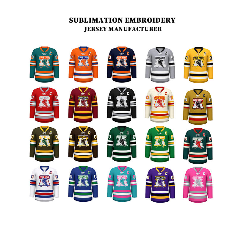 OEM Customizable Adult Lacrosse Uniforms Factory Direct Custom Blank Ice Hockey Jersey Polyester Sublimation Printing Field