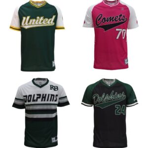 Custom Classic V-Neck Softball T-shirts Printed Baseball Uniform League Shirts Sublimation Men's Short Sleeve Baseball Jersey