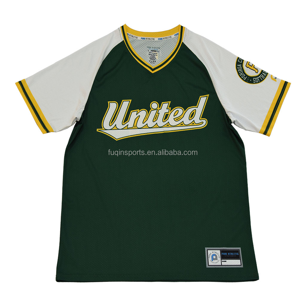 Custom Classic V-Neck Softball T-shirts Printed Baseball Uniform League Shirts Sublimation Men's Short Sleeve Baseball Jersey