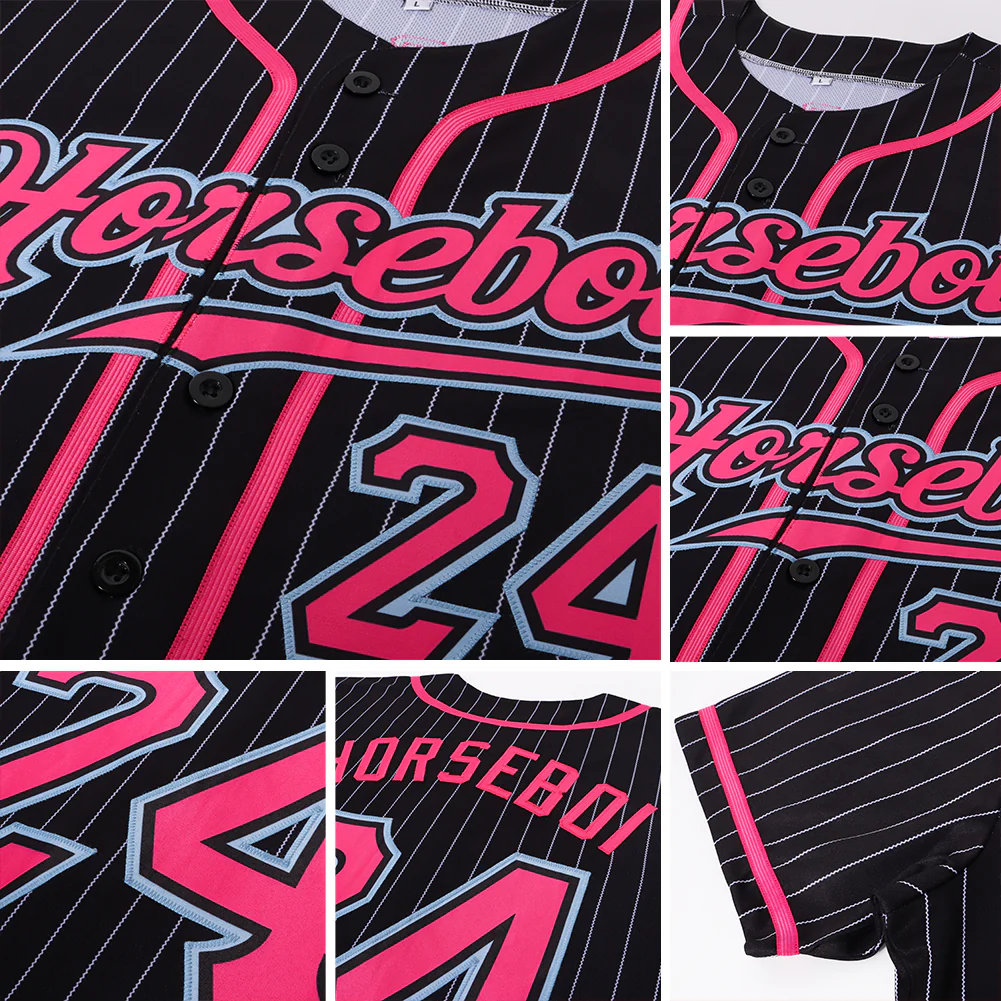 Unisex Hip Hop Button Down Digital Printed Men's Baseball Shirt Striped Stitched Letters Number Custom Baseball Jersey Uniform