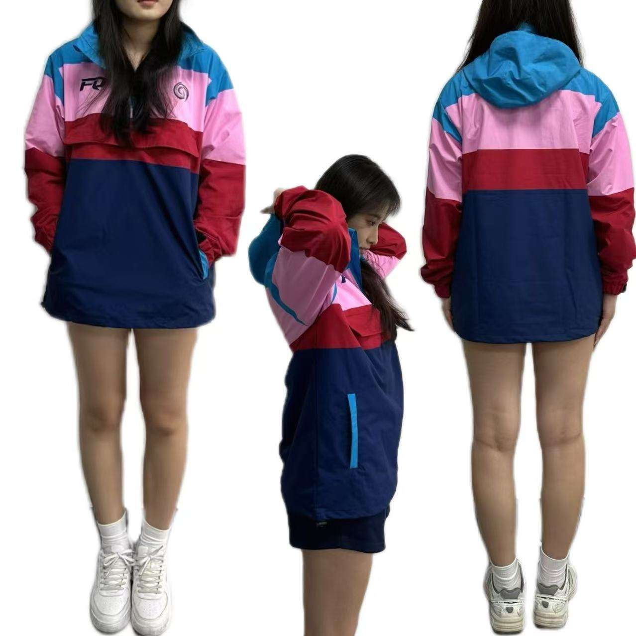 Custom Design Polyester Sports Windbreak Jacket Tag Rugby Biker Hiking Men's Waterproof Pullover 1/4 Zipper Soft Shell Jacket