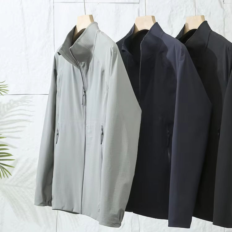 Lightweight Breathable Waterproof Jacket Quick-Drying Three-Door Stand-Up Collar